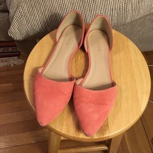 J Crew Blush Suede D’Orsay Flats